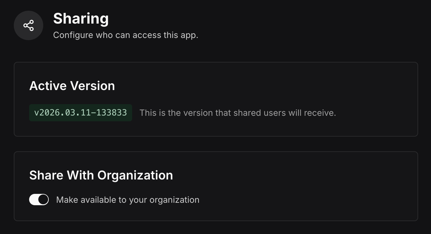 Share with Your Org or Specific People